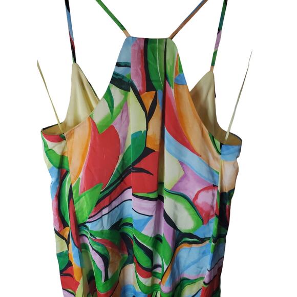 Nicole Miller Colorful Halter V-Neck Maxi Dress, NWOT, Small - Picture 4 of 6